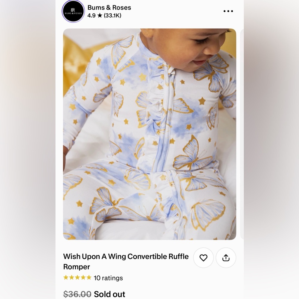 Bums & Roses Wish Upon a Wing Convertible Romper